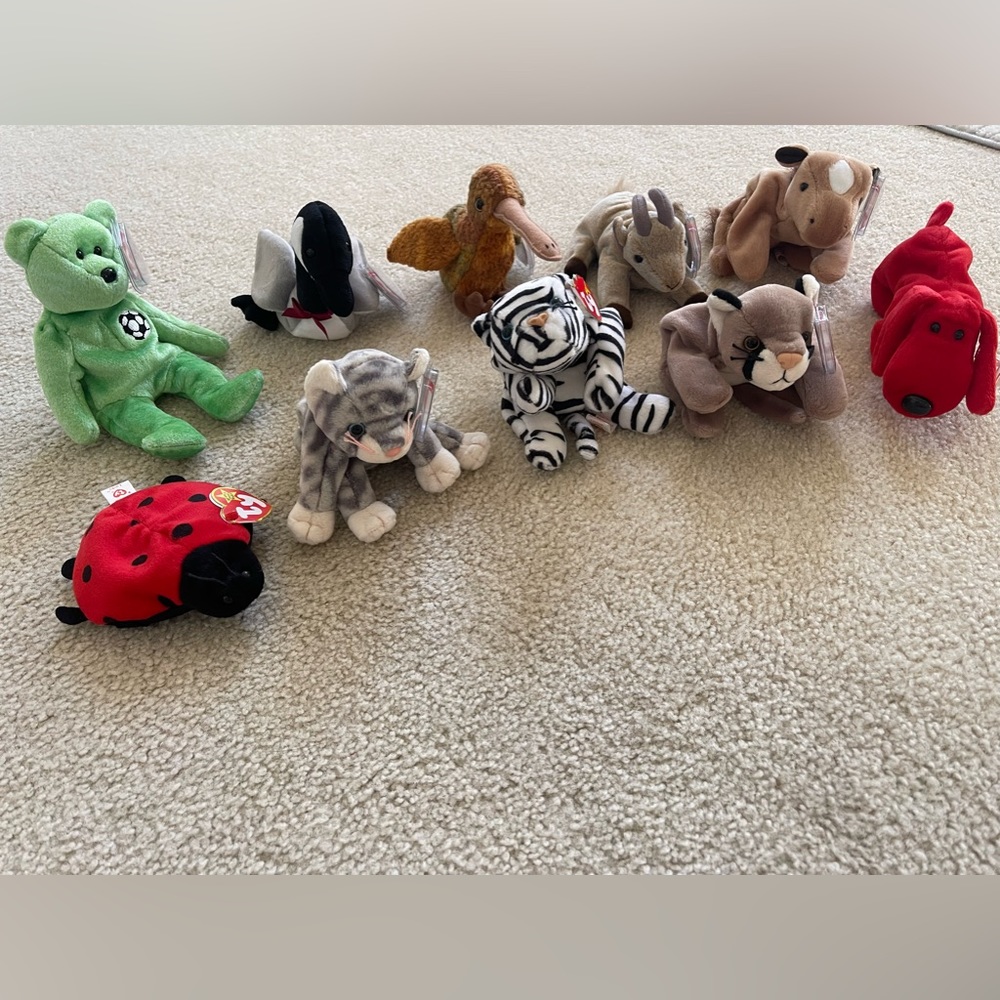 New With Tags Ty Beanie Baby Lot of 10!